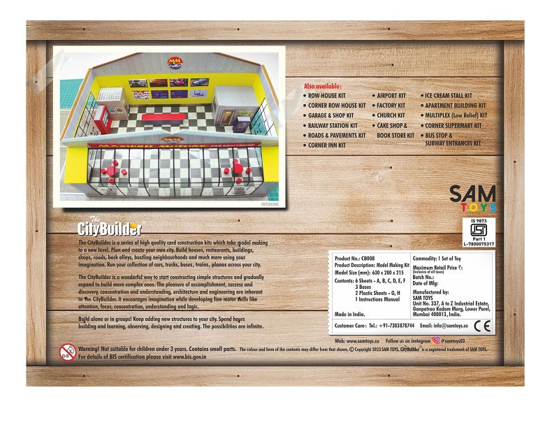 The CityBuilder CAR Showroom Cardboard Model Making Kit - O Scale Model Railroad Building - Image 2